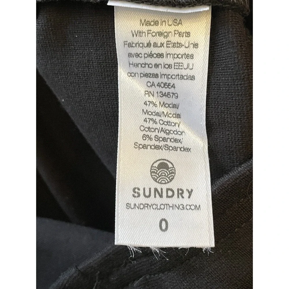 NWT Sundry x Evereve Sunday‎ Skirt Black Size XS Mini Pullon Adjustable Pocket